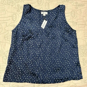 NWT Velvet by Graham & Spencer Navy Silky Tank Size XL